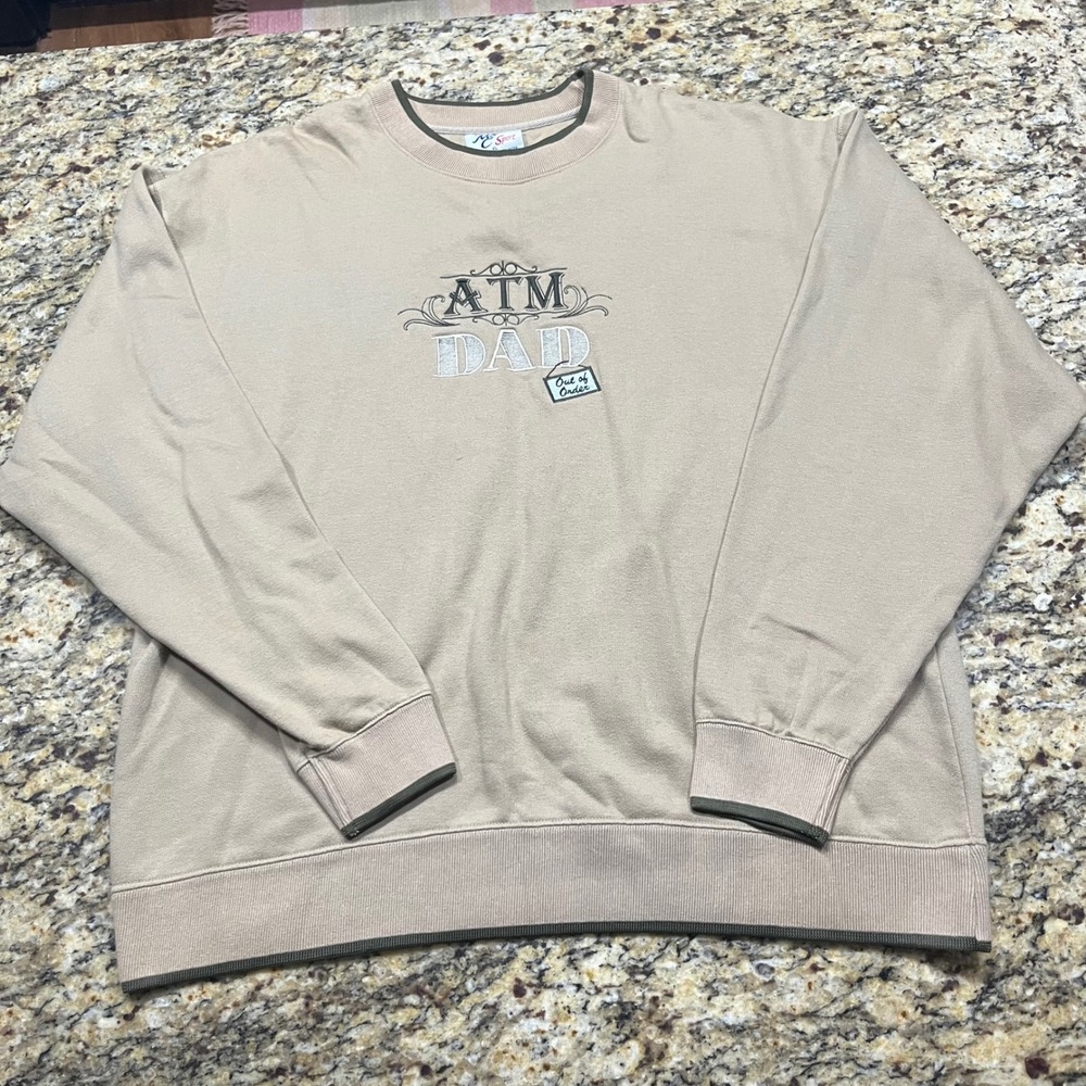MC Sport ATM DAD Out of Order Graphic Sweatshirt Tan Khaki Mens XL Pullover